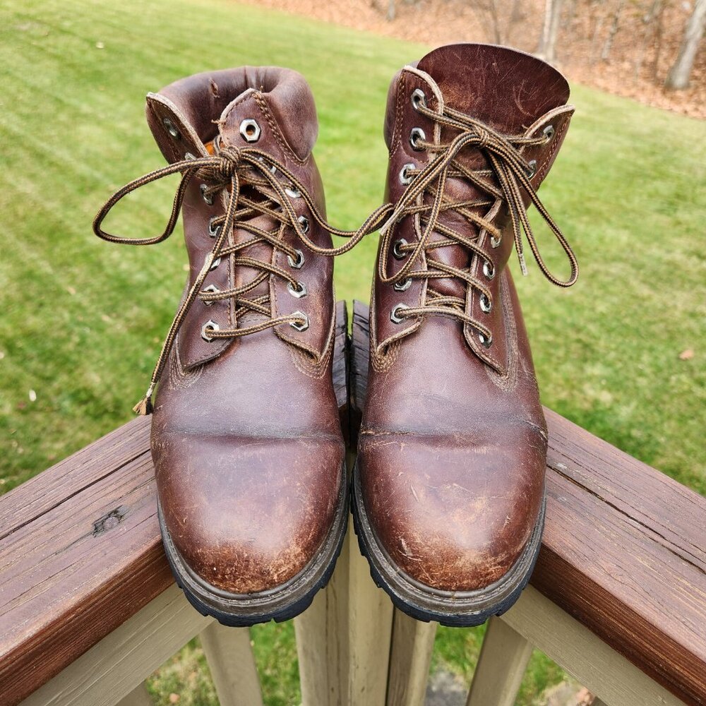 Vintage Timberland Boots Mens 8 W 10003 6211 Brown Leather Czech Republic Wide - Picture 15 of 15